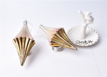 Christmas tree pendant red and white glass Santa Claus pendant gold pink double-pointed glass ball pendant Christmas gift list