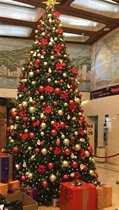 Large Christmas Scene Arrangement Supplies 4 m High Pagoda Type Christmas Tree Gold Red Color Ensemble Package Decorated With Beauty Chen Trees