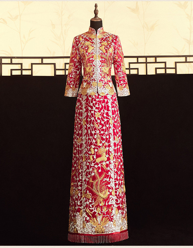 龙凤褂褂皇褂后秀禾服新娘礼服古装婚纱敬酒服中式结婚旗袍大五福