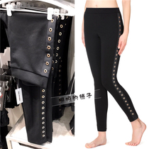 (Spot S M)Calzedonia new black leggings side side willow nail fashion leggings