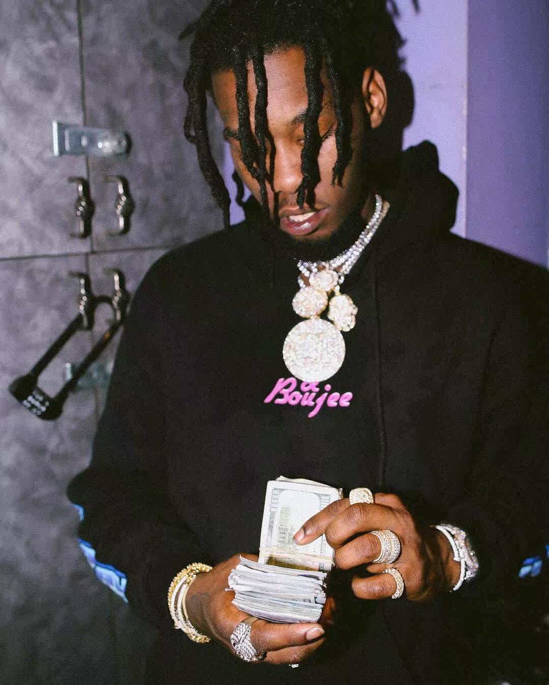 【现货】yrn bad & boujee t-shirt migos yung rich nation 长袖