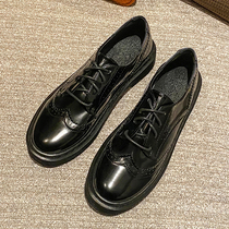 2020 autumn new black lace-up small leather shoes female Korean students Joker British academy style JK soft leather shoes
