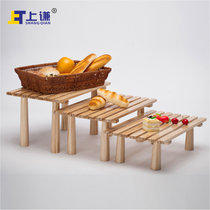 Shangqian pine wood bracket combination pastry cake bakery bakery showcase island cabinet display soft furnishings