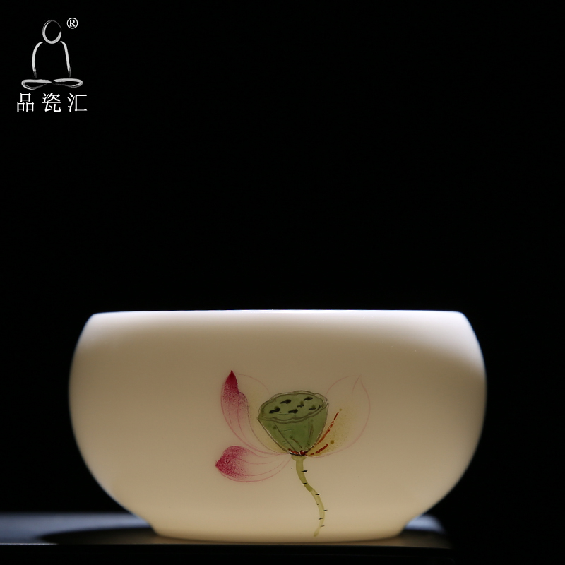The Product dehua porcelain remit jade built white porcelain lotus himself to sound meditation cup jade porcelain individual CPU master CPU