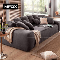 Nordic sofa furniture fabric sofa combination set Simple widened living room sofa Three-person small apartment sofa