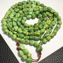 Turquoise rapeseed yellow Sui-shaped carvings rough 108 hand skewers fine rosary beads Hubei Yungai temple manufacturers