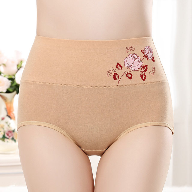 4-pack ຂອງ underwear ແອວສູງສໍາລັບແມ່ຍິງ, ຝ້າຍບໍລິສຸດ, ການຄວບຄຸມທ້ອງ, ຂະຫນາດໃຫຍ່, ຝ້າຍແມ່ຂອງຫລັງເກີດການຍົກສະໂພກ, ແຂນສັ້ນປົກຄຸມສໍາລັບໄຂມັນ mm