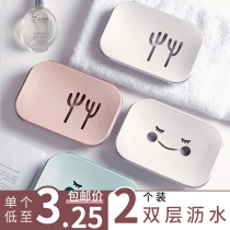 Soap box no holes creative personality drain cartoon toilet bathroom home soap box rack cute soap box