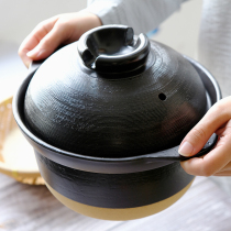 Yixing double layer cover clay casserole Japanese double Rice rice pot household soup pot stew pot casserole casserole ceramic pot