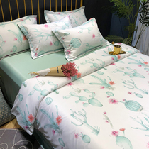 Summer Days Silk Four Pieces Summer Ice Silk Eurostyle Sheets Quilt Cover Silk Sliding Naked Sleeping Summer Cool Bed with Bedding Bed