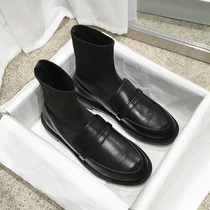 Short boots womens spring and autumn single boots 2020 new autumn British style Martin boots mid-tube thin boots net red socks boots