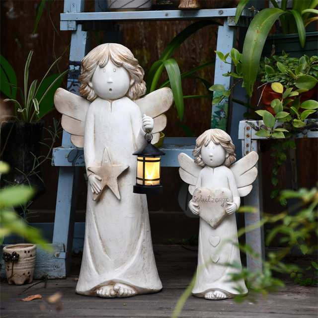 Angel ornaments lighted courtyard decorated retro home accessories and creative living room lovely landscaped garden sculpture Angel ornaments lighted courtyard decorated retro home accessories and creative living room lovely landscaped garden sculpture