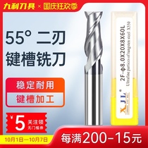 XJL 2-blade keyway milling cutter tungsten steel alloy end mill 55 degrees 2-edge milling cutter Jiuli cutter