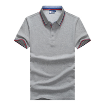 Paul short-sleeved t-shirt Mens lapel loose solid color cotton T-shirt Fat t-shirt Casual trend large size mens polo shirt