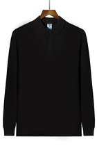 Autumn solid color polo shirt mens long-sleeved T-shirt lapel business casual loose T-shirt top Dad has 20 new models