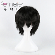 Fennell universal black turn-up short hair Grave robber notes Zhang Qiling Little brother folding original Linyi cos wig