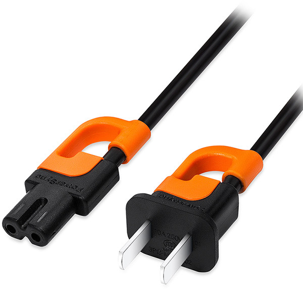 包尔星克 相机笔记本电脑二芯电源线双插头对眼镜两孔8字尾纯铜线