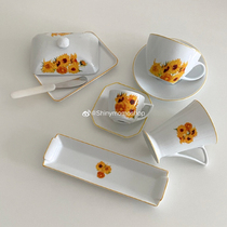 SHINY MOMO blemish photography props ceramic sunflower coffee cup