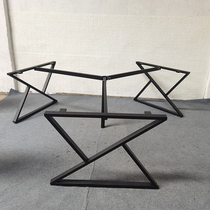L-shaped corner desk tripod Special-shaped card table leg bracket Table leg 3-person 6-person staff table support iron frame foot