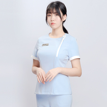 Korean nurse uniform round neck short sleeve split set Medical plastic nurse beauty salon work clothes female two-piece set