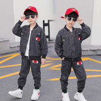 Korean children's clothing Boys Cowboys Package Spring and Autumn Package Korean version of the Chinese Children's Clothes Net Red Fried Street Two sets of tide