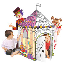 cardboard creative educational toy 3D painted diy house graffiti three-dimensional house hand assembled toy