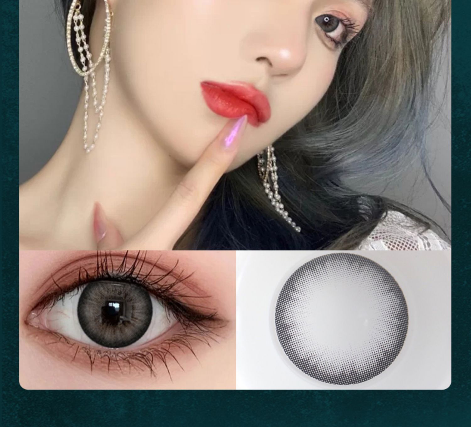 圣鹿萌奶包灰色猫眼棕美瞳年抛女正品大直径14.5官网季抛半年抛tn