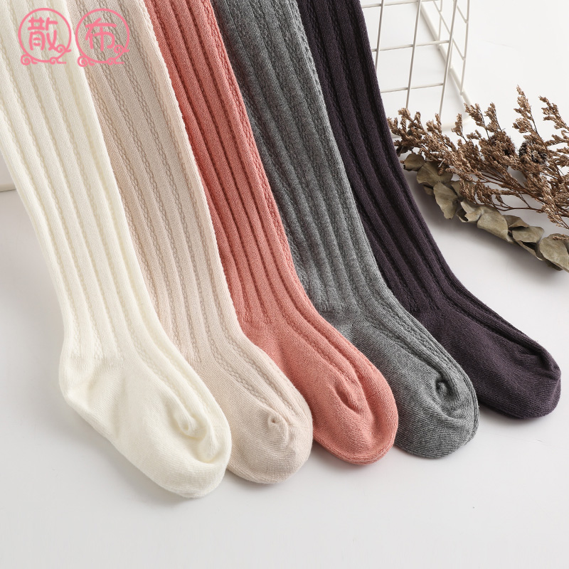 Girls' pantyhose spring and autumn children's one-piece dance socks white middle-aged children's baby leggings