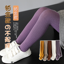 Girls pantyhose Spring and Autumn plus velvet thickened childrens dance socks white conjoined middle-aged children leggings