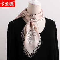 Small silk scarves retro polo dots ins Korean small scarf women Joker thin narrow long ribbon strap on neck