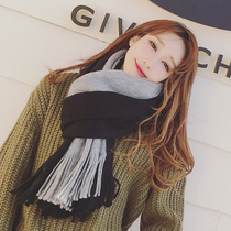 Color-color scarf womens autumn and winter Korea New thick warm Joker student shawl dual-purpose Korean winter scarf