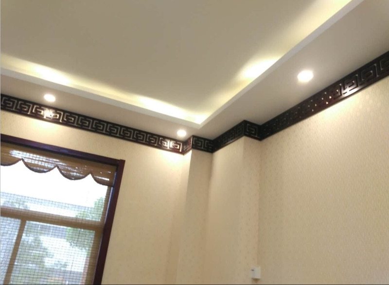 东阳木雕 新品实木线条装饰雕花线回纹线长城线洋花踢脚线阴角线_双氙