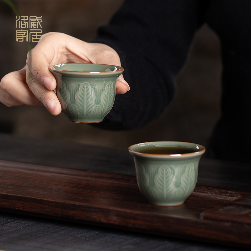 Blower, kung fu tea set suit household ceramic teapot teacup tureen tea contracted celadon tea set gift boxes
