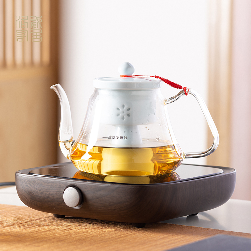 Glass teapot household thickening filtration jingdezhen electric TaoLu boiled tea set high temperature resistant single pot, kettle