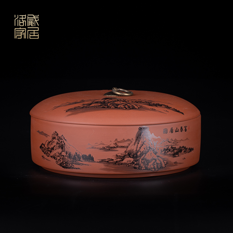 , large violet arenaceous caddy fixings seal pot household receives the receive puer tea cake boxes, tea boxes storage jar