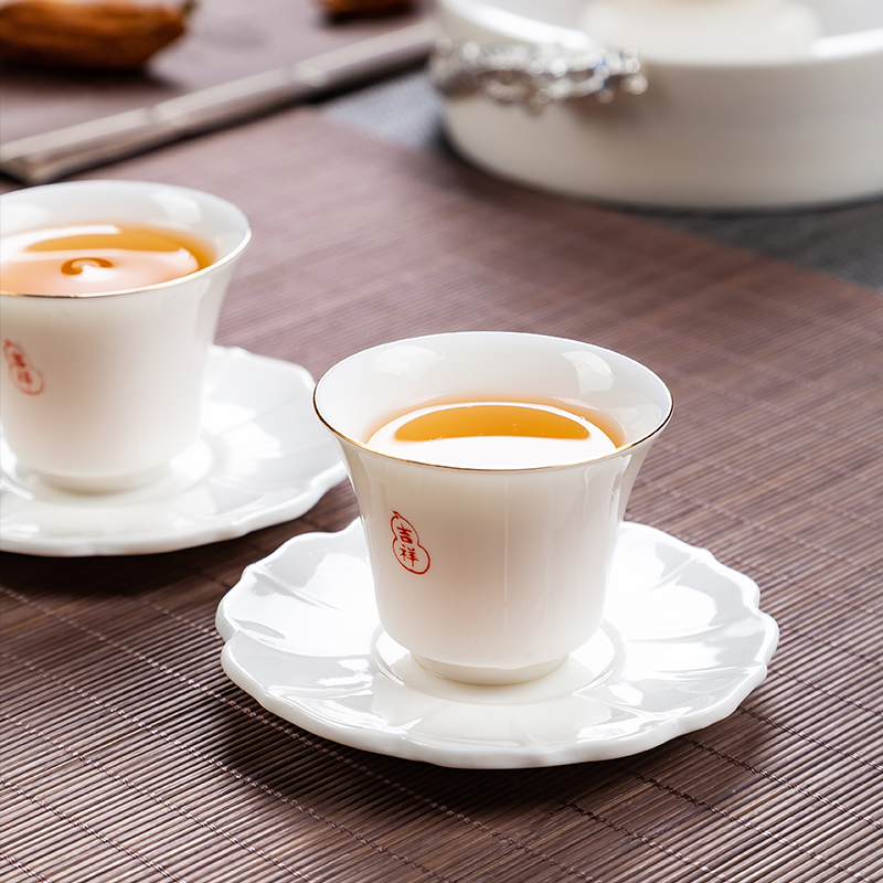 White porcelain touch the floor clearance 】 【 kung fu tea set household jingdezhen ceramic tea tureen teapot