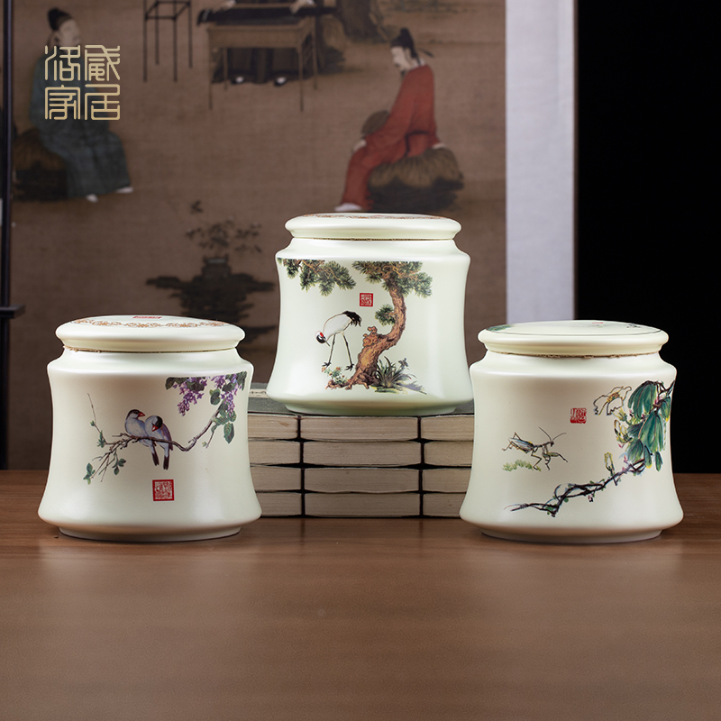 Blower, jingdezhen ceramic seal pot large white tea caddy fixings tea caddy fixings POTS and POTS of pu - erh tea pot