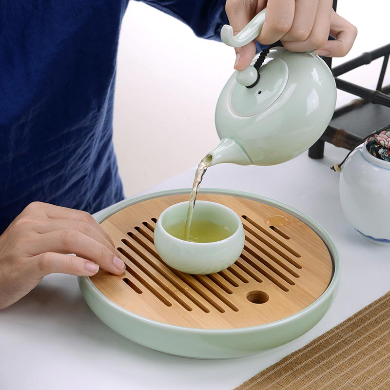 Portable travel tea set touch the floor clearance 】 【 jingdezhen ceramic household whole cup teapot tea tray