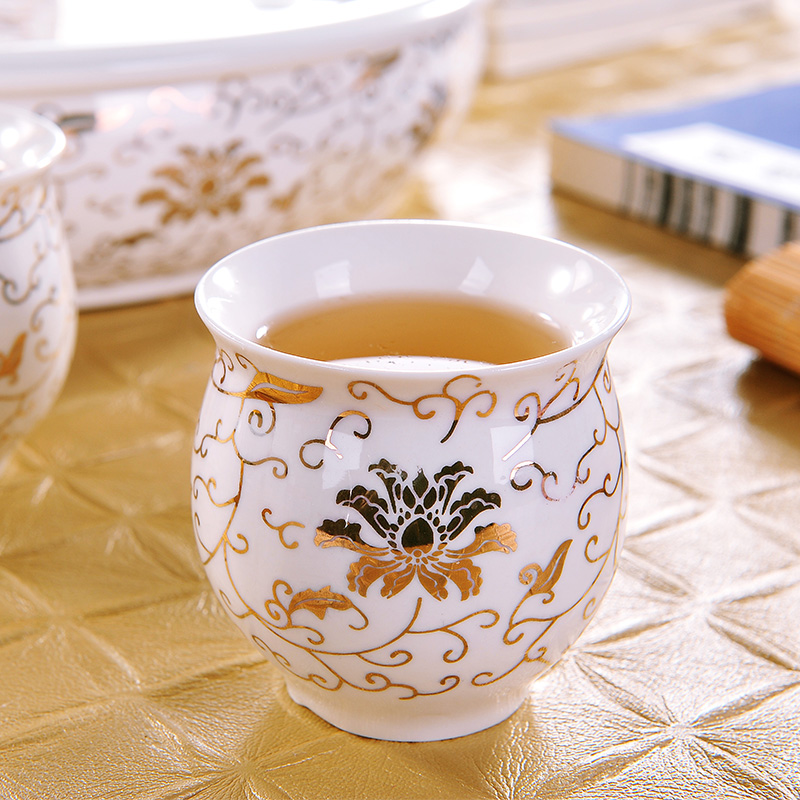 A single master of jingdezhen ceramic cups kung fu tea set suit household contracted double insulation cup tea cup