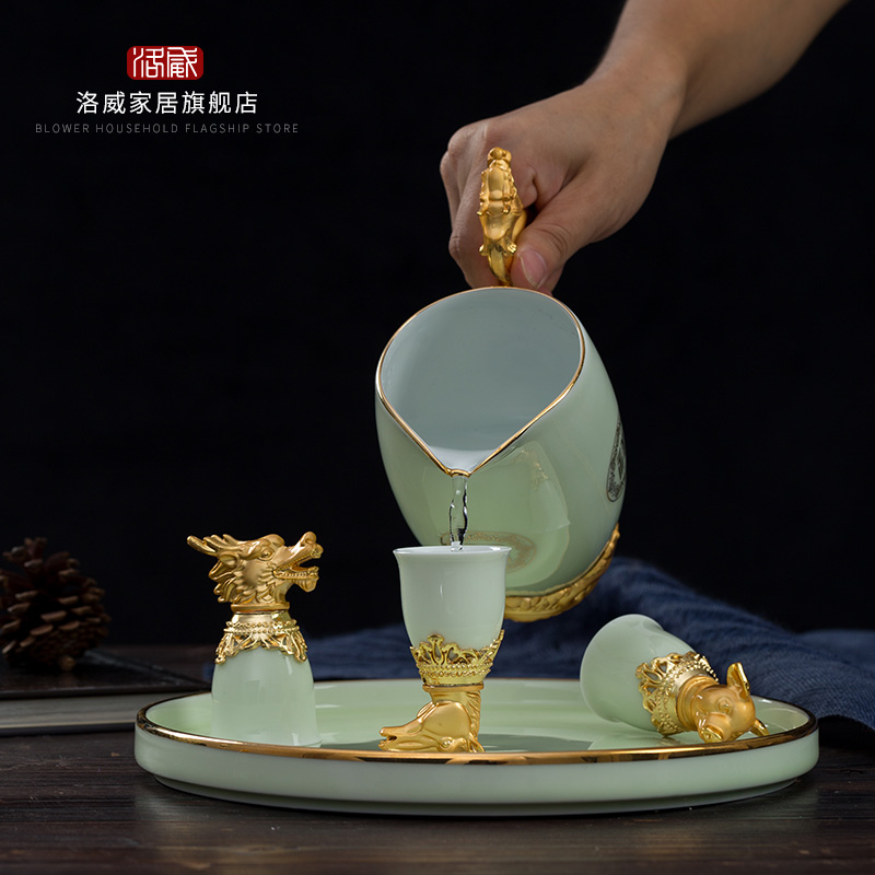 Jingdezhen wine suits for Chinese style Chinese zodiac animal heads liquor cup of wine and wine of archaize ceramic gifts