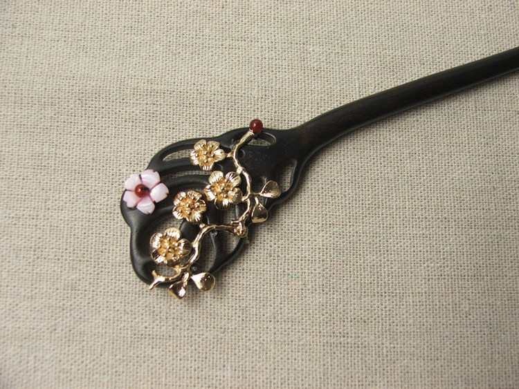 黑檀木步摇发簪古风木簪子复古新娘盘发汉服配饰古风饰品