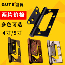 Gute door leaf hinge stainless steel black mother and child hinge 4 inch 5 inch bedroom door mute slotted-free letter door folding leaf