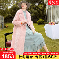 Camilan sheep shearing coat womens mid-length winter 2019 new loose long-sleeved over-the-knee sheep shearing jacket