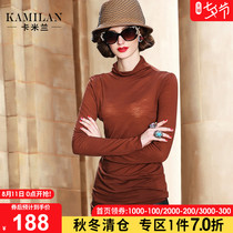 KAMILAN 2018 autumn and winter new high-neck bottoming shirt womens top long-sleeved casual all-match T-shirt