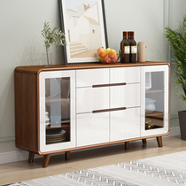 Chinese side cabinet solid wood frame tea wine cabinet one modern simple kitchen storage high cabinet home living room wall