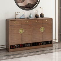 New Chinese shoe cabinet home door large capacity solid wood frame locker balcony porch partition storage hall cabinet