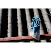 Blue sequel dyeing white family cloth bag gradient left white bunches small cloth bag mobile phone bag cashier bag