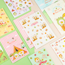 Cute cartoon duck riding book girl heart B5 students with notebook subnet red sun notebook notebook exercise book