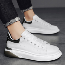 Small white shoes mens 2022 new spring thick-soled casual mens shoes all-match trend mens breathable round toe sneakers
