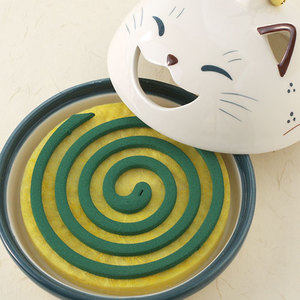 日本进口 乐师窑 蚊香炉 可爱 猫の蚊遣器(平型)